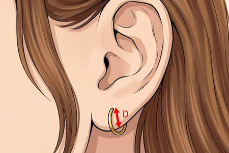 Lobe Piercing piercing with 14K solid gold hoop ring