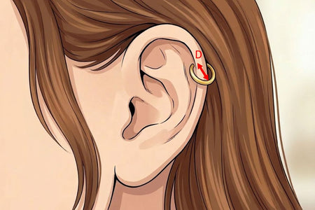 Helix Piercing piercing with 14K solid gold hoop ring