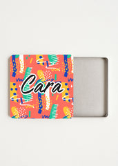 open travel tea bag tin — name print, holds 4–6 wrapped tea bags