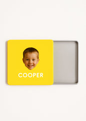 open personalised teabag box — holds 4–6 wrapped tea bags