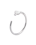 A playful 14ct solid gold Elephant Hoop with a tiny elephant head, rounded ears and curved trunk. Available in 18G or 20G and 6–10mm.