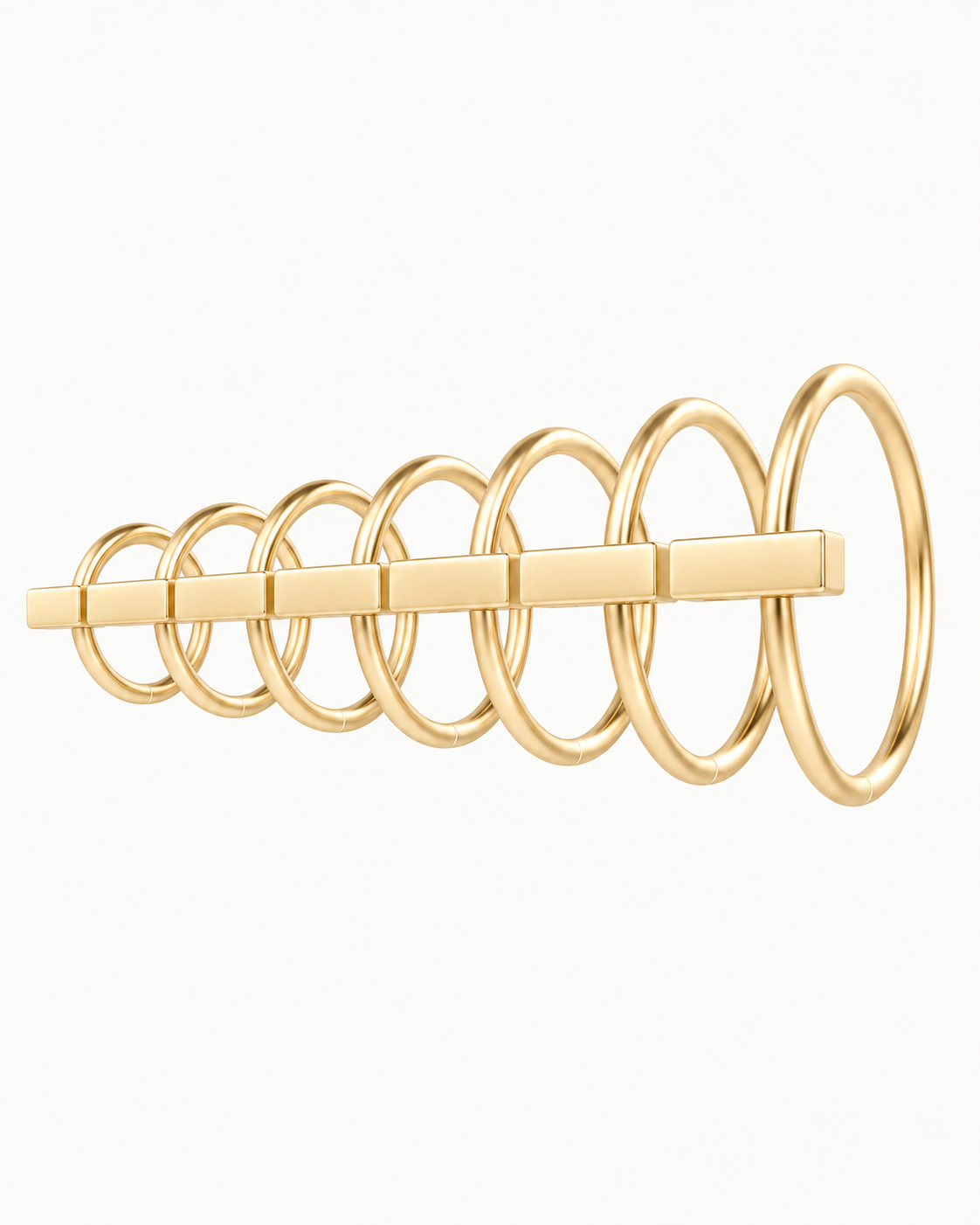 Bar 14ct Solid Gold Lobe Hoop Earring