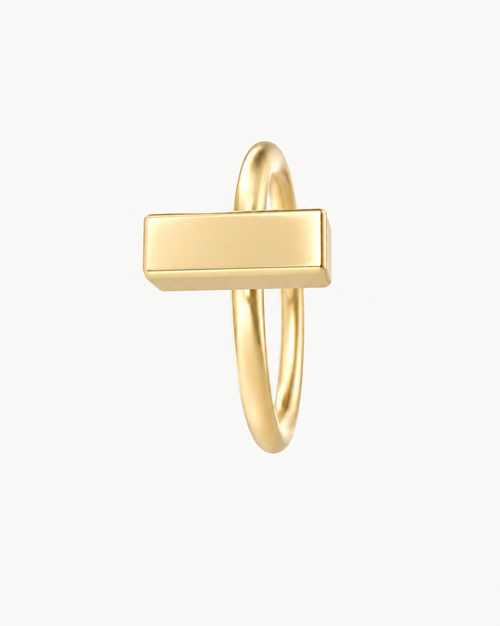 Bar 14ct Solid Gold Lobe Hoop Earring