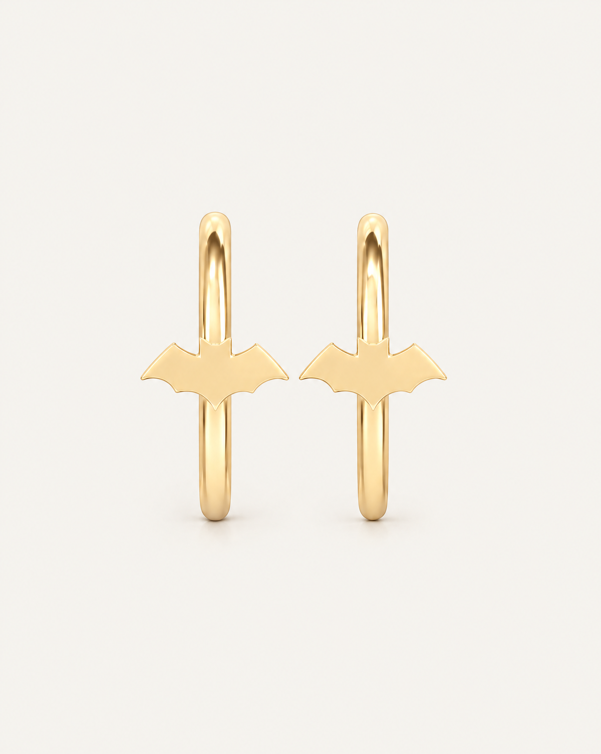 Bat 14ct Solid Gold Rook Hoop