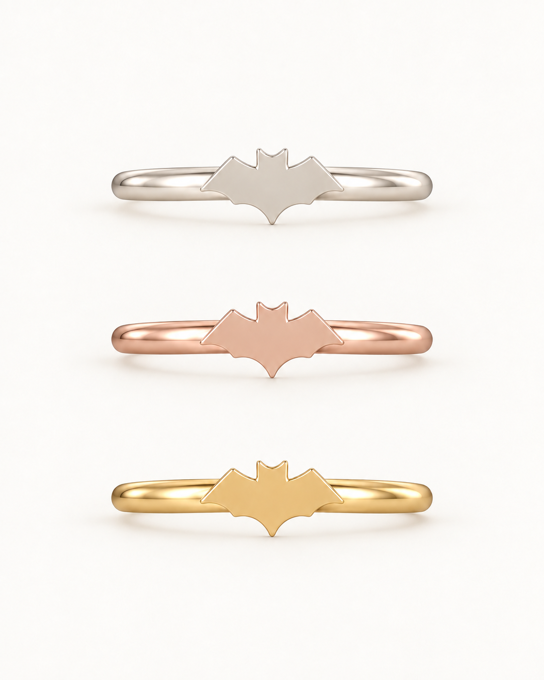 Bat 14ct Solid Gold Conch Ring