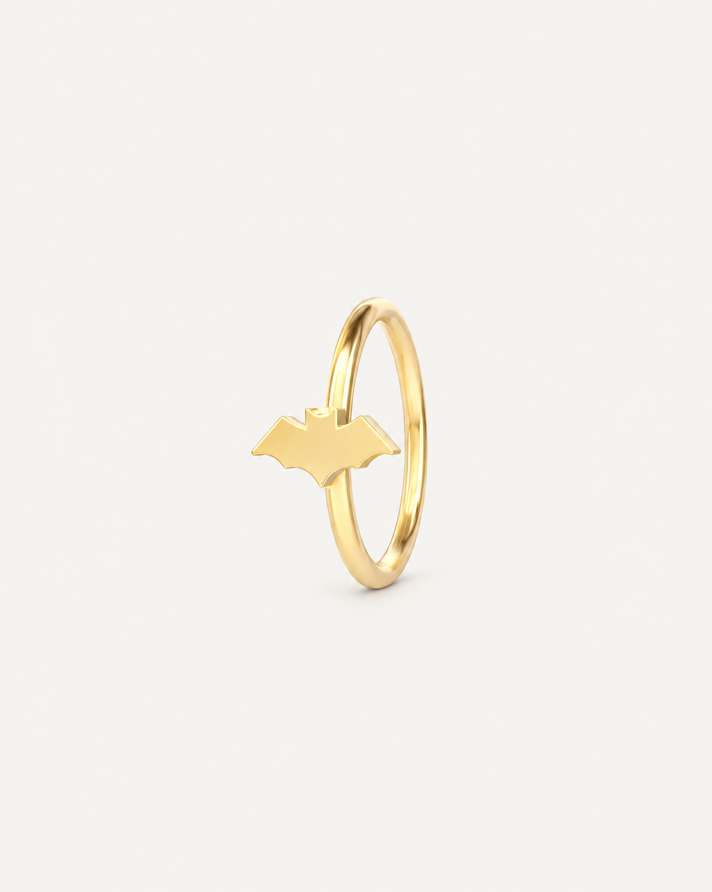 Bat 14ct Solid Gold Lobe Hoop Earring