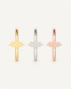 Bat 14ct Solid Gold Lobe Hoop Earring