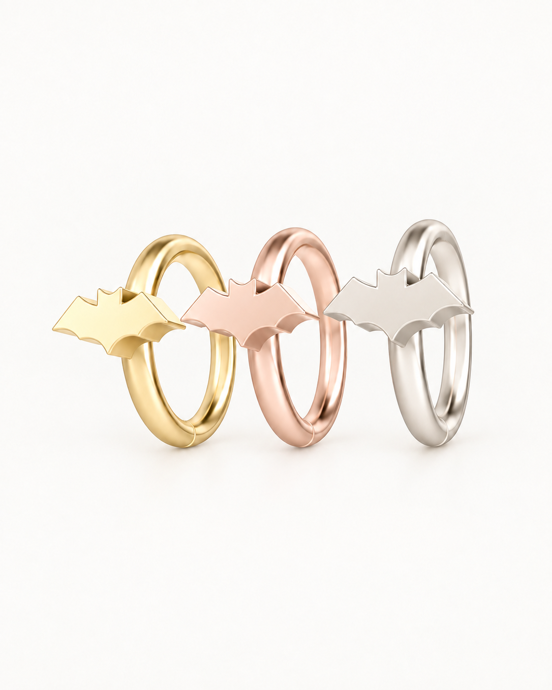 Bat 14ct Solid Gold Rook Hoop