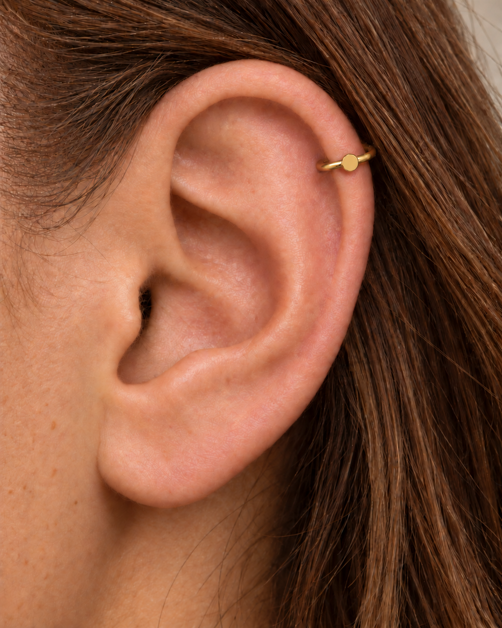 Circle 14ct Solid Gold Helix Hoop