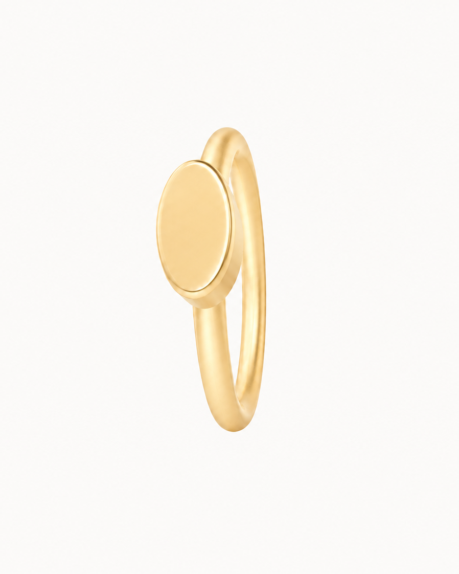 Oval 14ct Solid Gold Nostril Ring