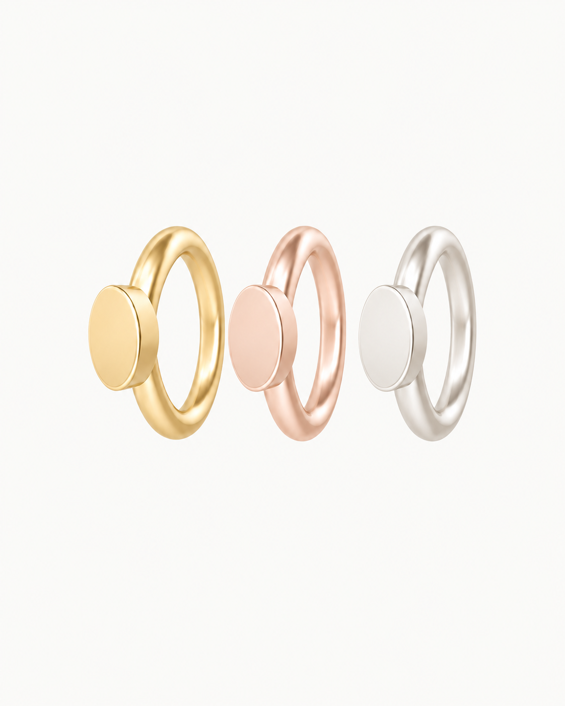 Oval 14ct Solid Gold Nostril Ring