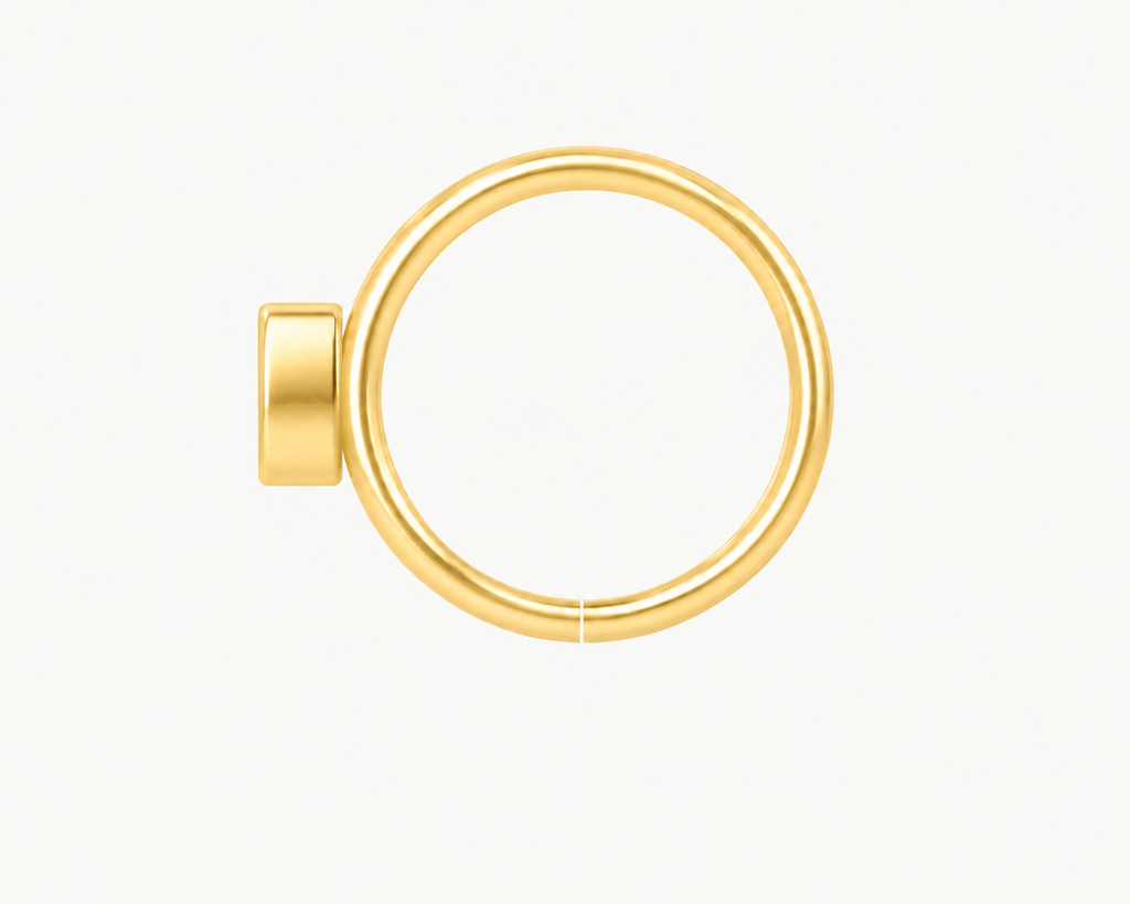 Oval 14ct Solid Gold Nostril Ring