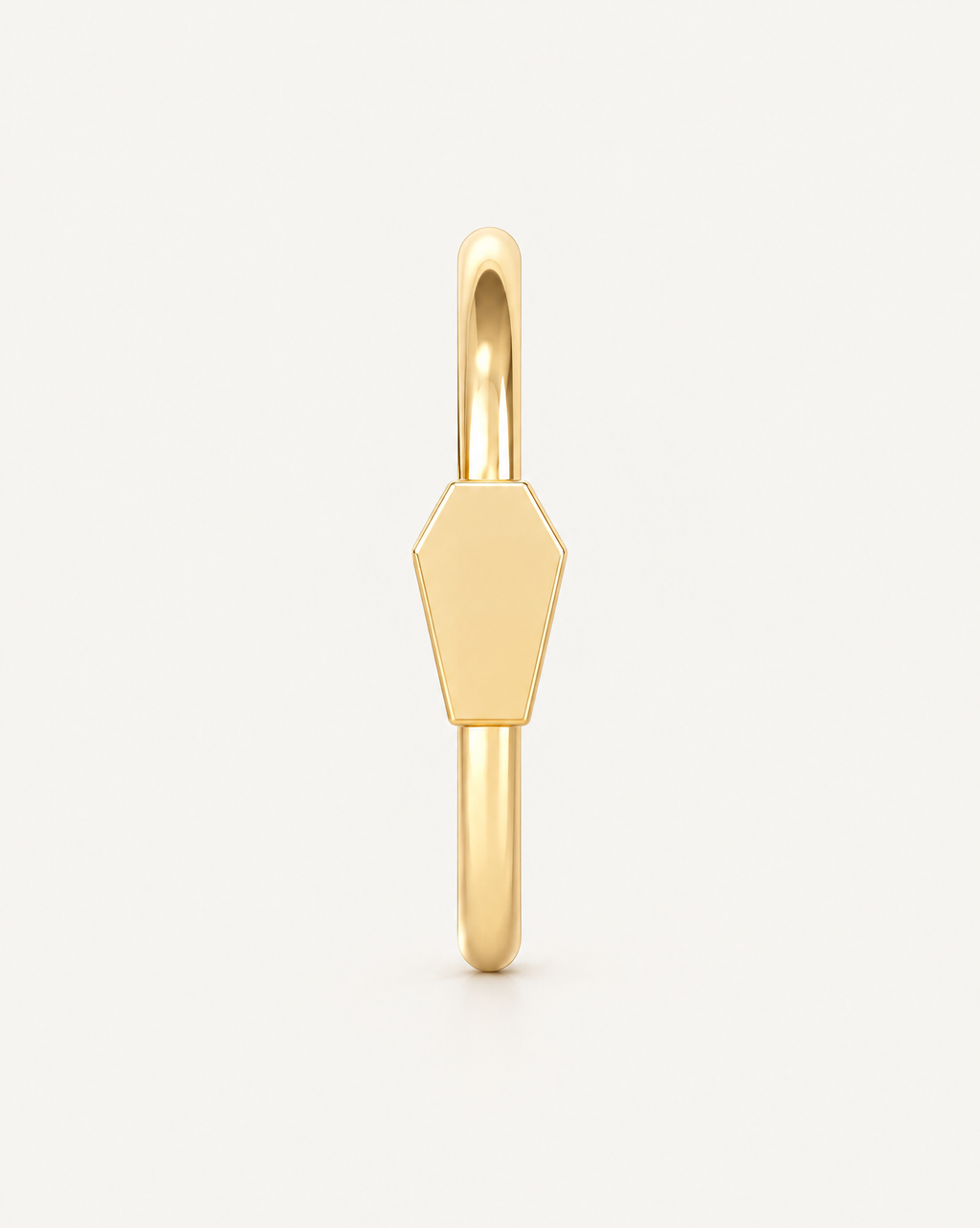Coffin 14ct Solid Gold Lobe Hoop Earring