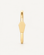 Coffin 14ct Solid Gold Lobe Hoop Earring