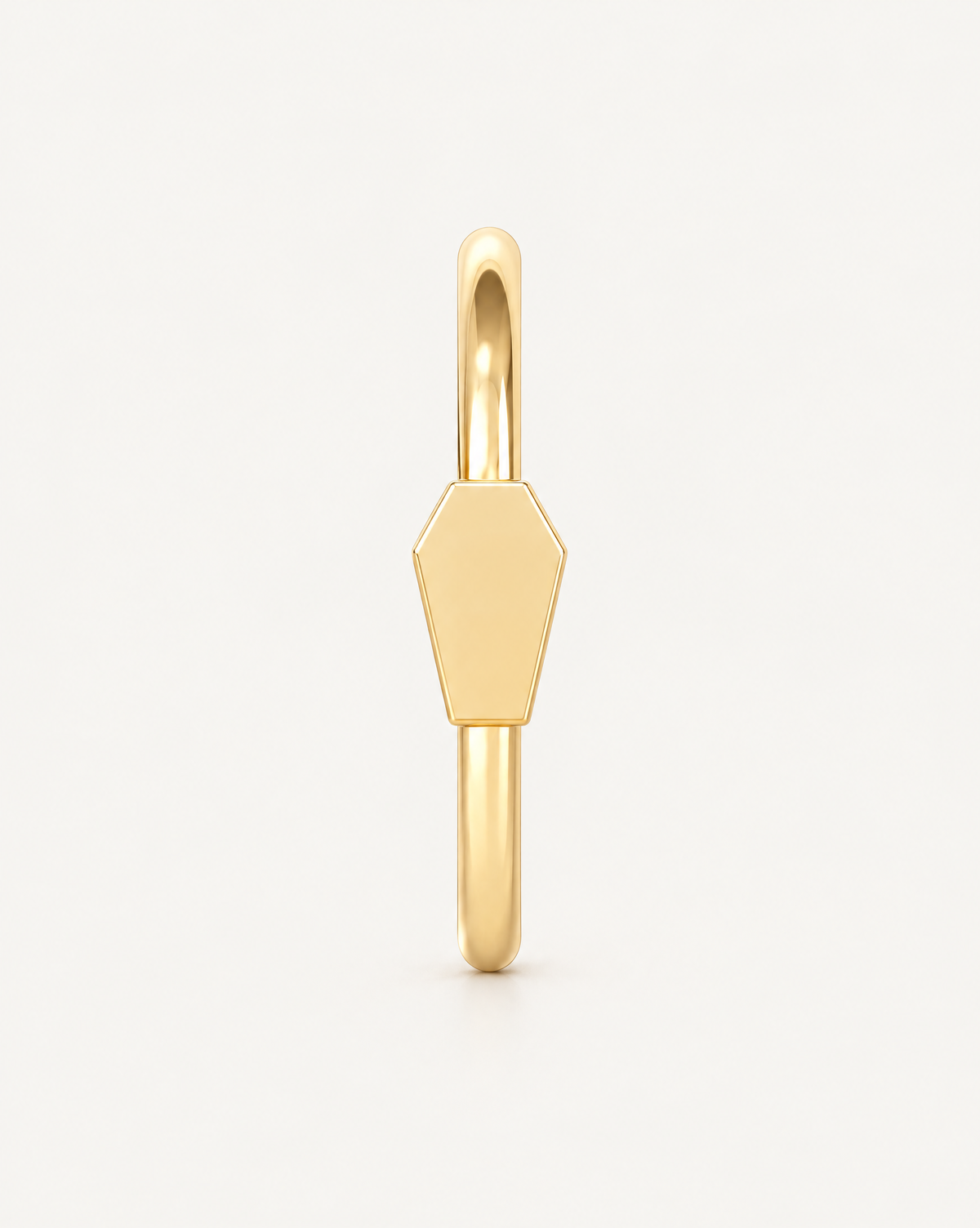 Coffin 14ct Solid Gold Lobe Hoop Earring
