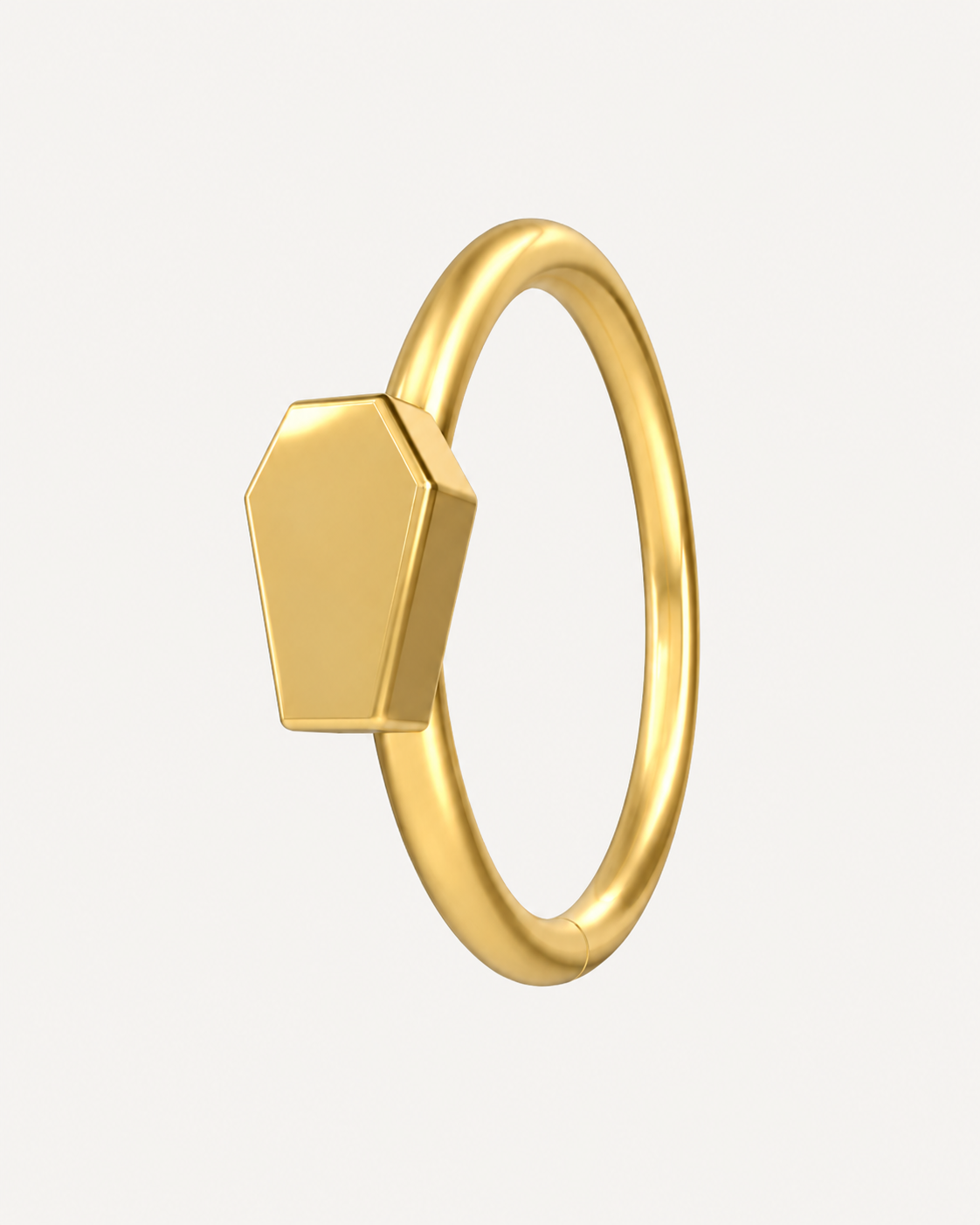 Coffin 14ct Solid Gold Tragus Ring