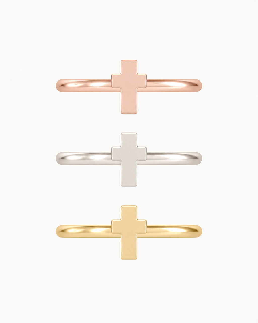 Cross 14ct Solid Gold Conch Ring