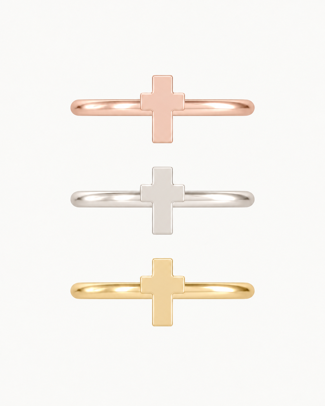Cross 14ct Solid Gold Conch Ring
