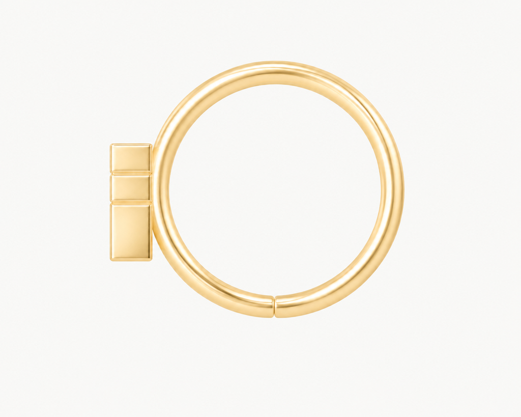 Cross 14ct Solid Gold Lobe Hoop Earring
