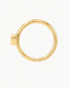 Crown 14ct Solid Gold Lobe Hoop Earring