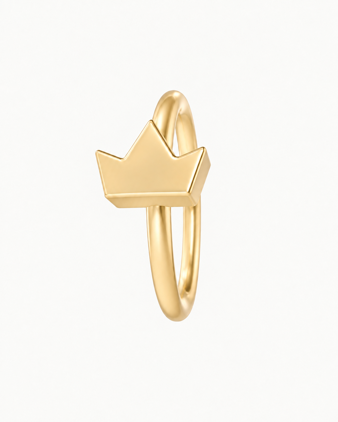 Crown 14ct Solid Gold Nostril Ring