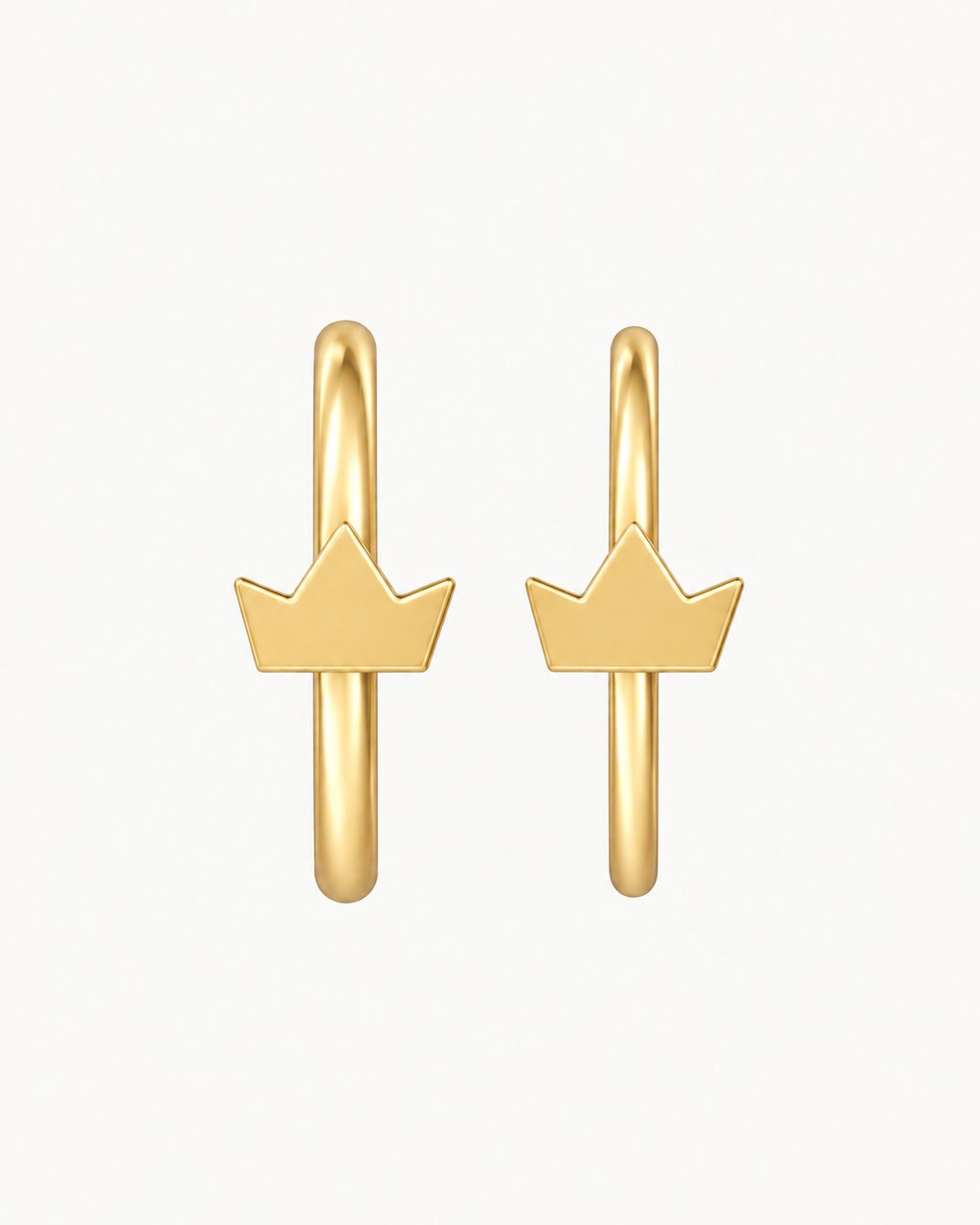 Crown 14ct Solid Gold Nostril Ring