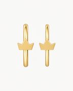 Crown 14ct Solid Gold Nostril Ring