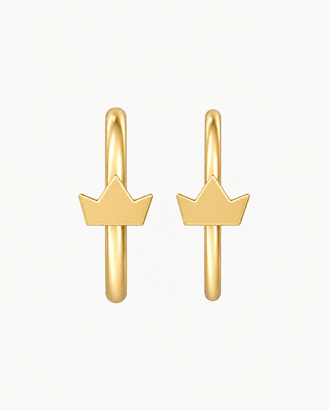 Crown 14ct Solid Gold Nostril Ring