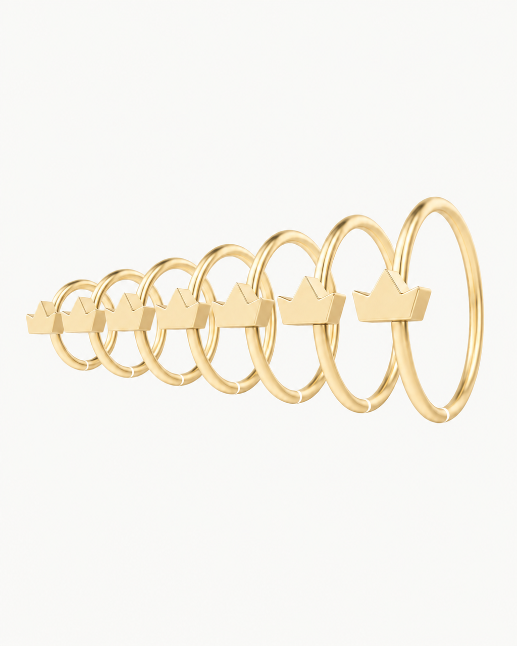 Crown 14ct Solid Gold Nostril Ring
