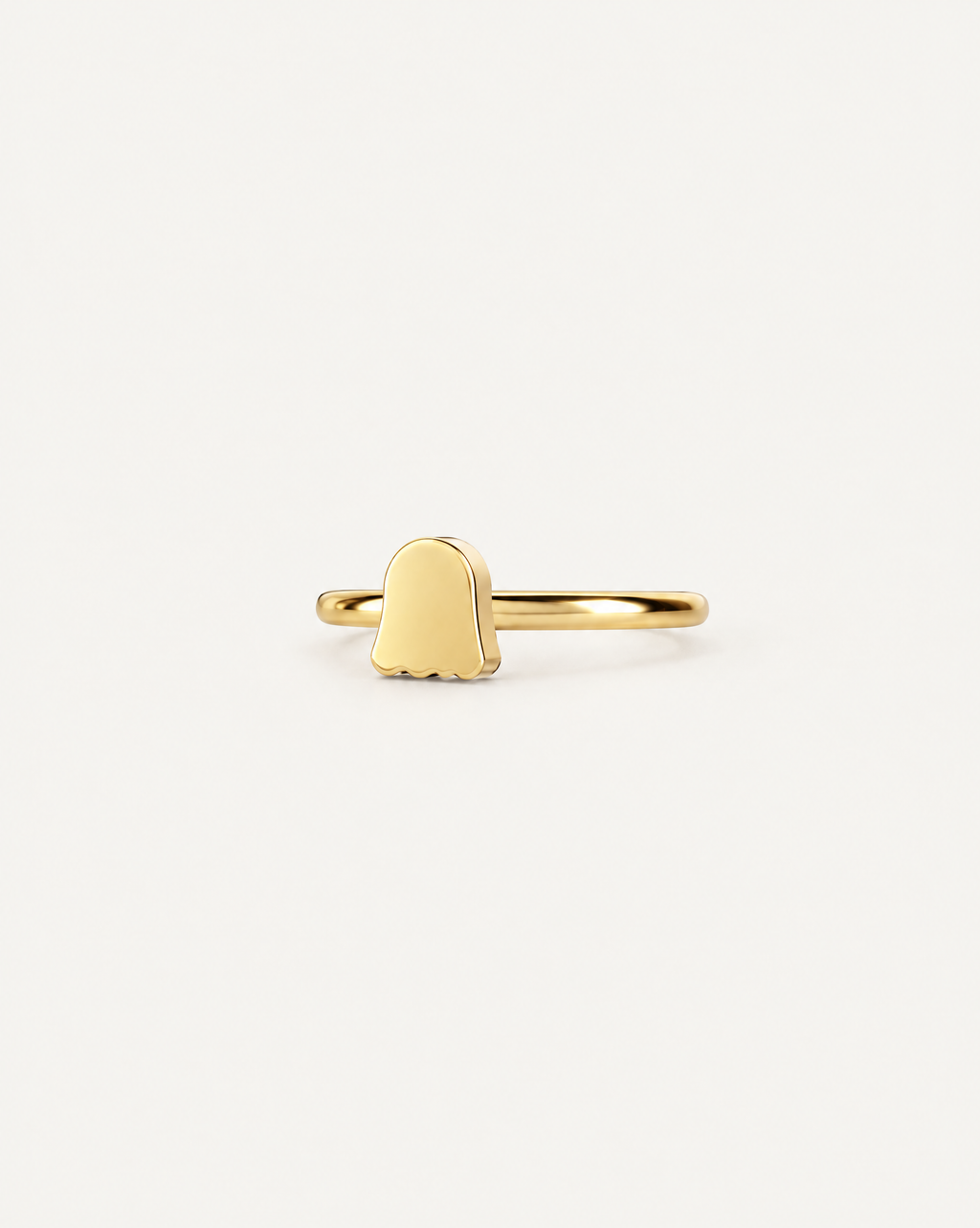 Cute Ghost 14ct Solid Gold Helix Hoop
