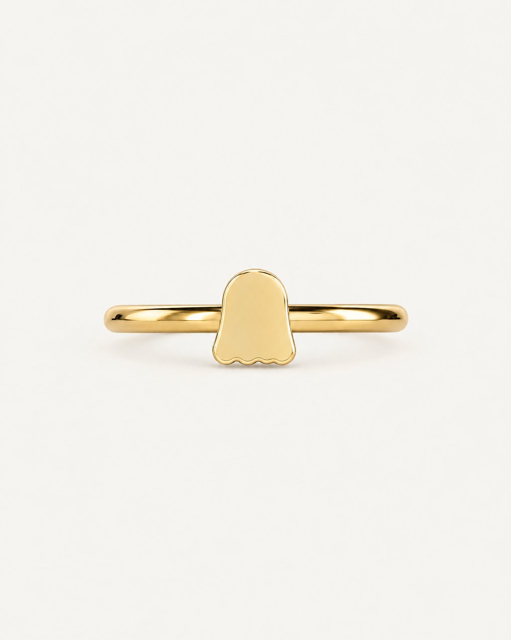 Cute Ghost 14ct Solid Gold Helix Hoop