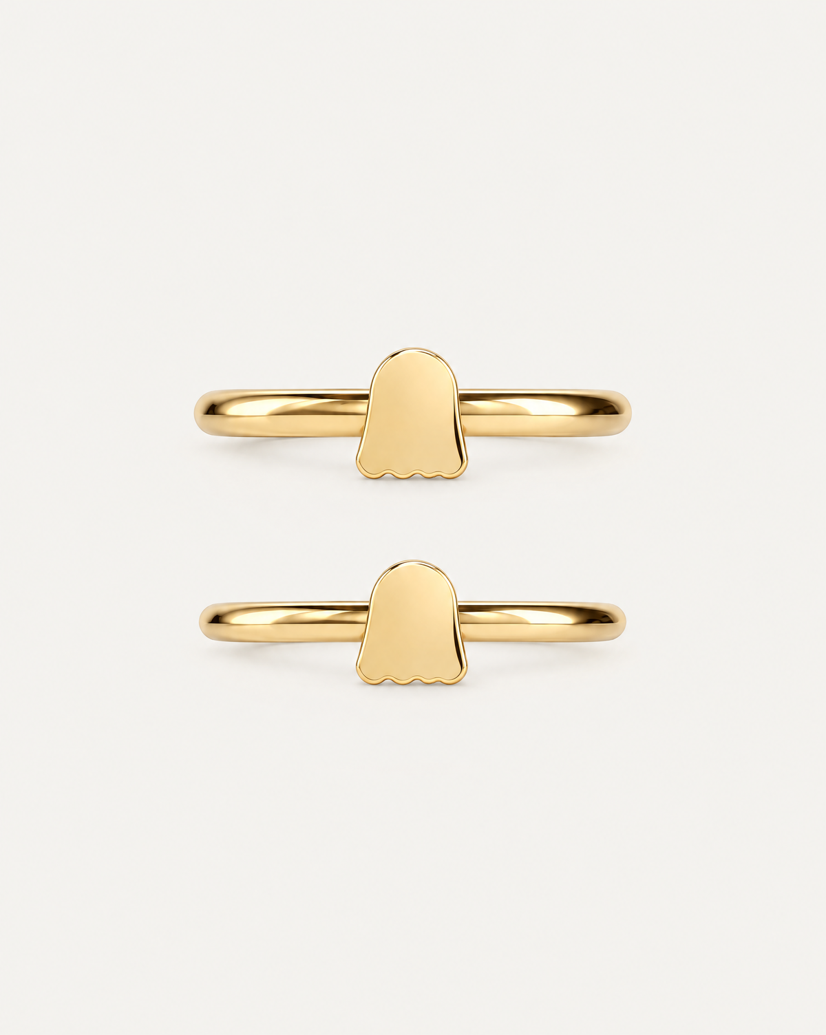 Cute Ghost 14ct Solid Gold Helix Hoop