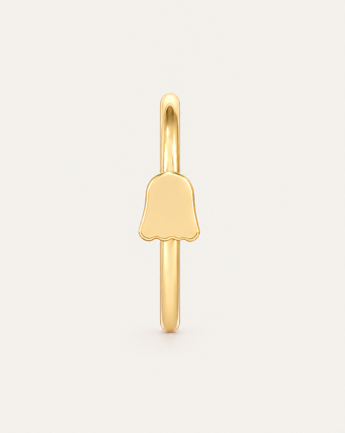 Cute Ghost 14ct Solid Gold Rook Hoop