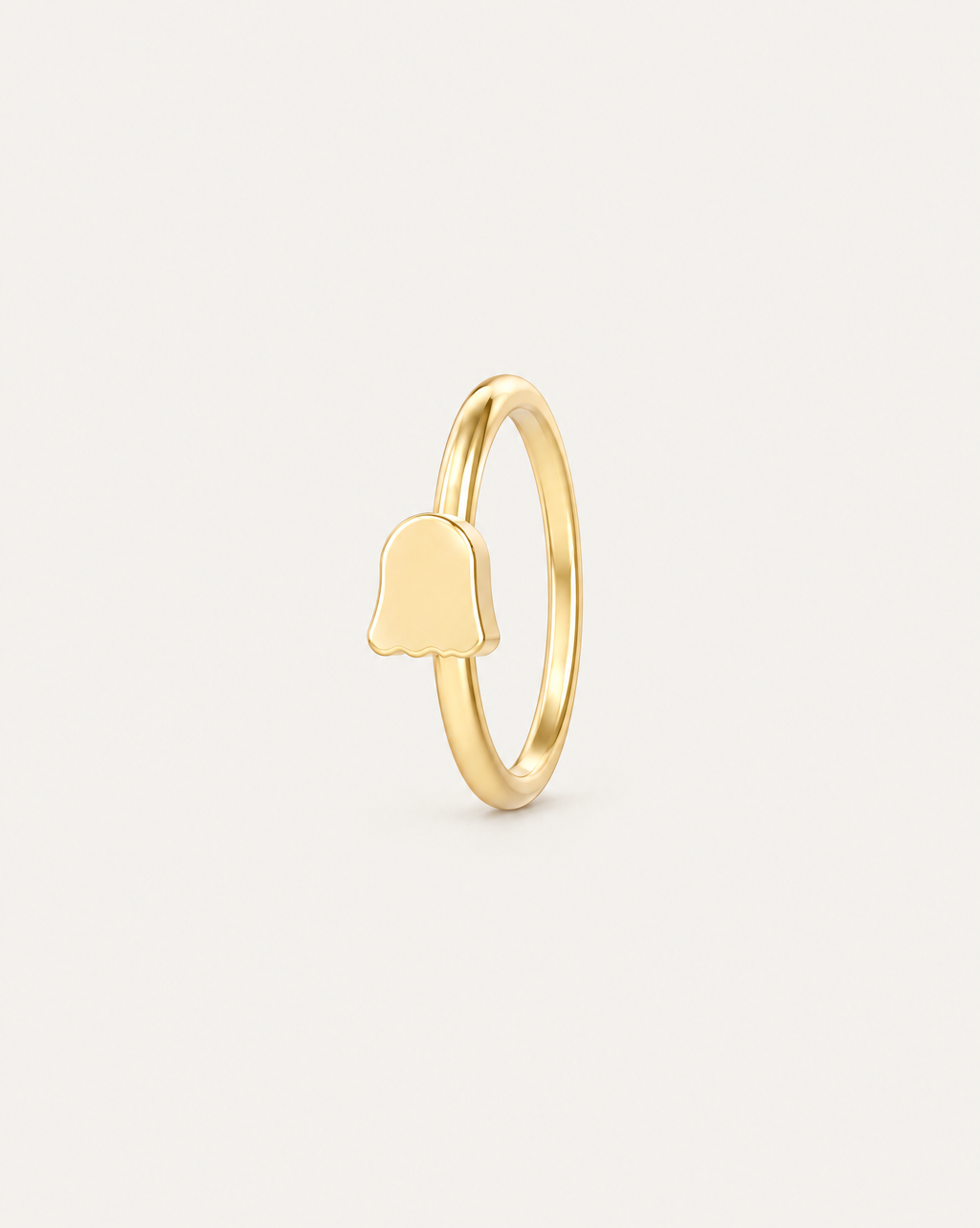 Cute Ghost 14ct Solid Gold Rook Hoop