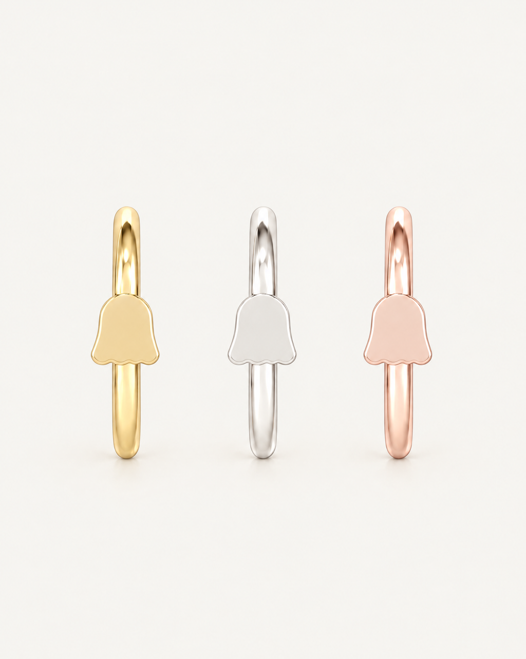 Cute Ghost 14ct Solid Gold Tragus Ring