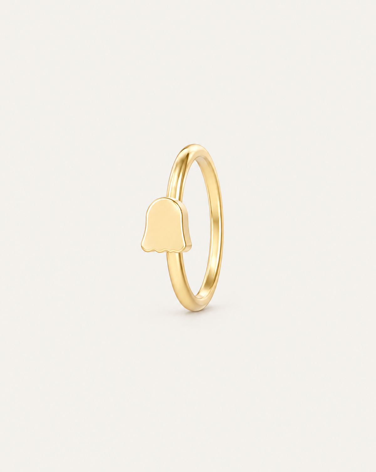 Cute Ghost 14ct Solid Gold Tragus Ring