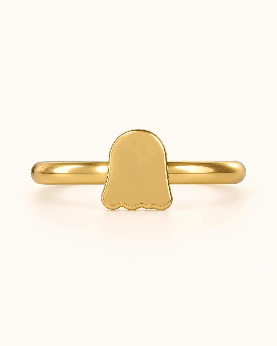 Cute Ghost 14ct Solid Gold Conch Ring