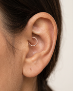 8.5mm Gold Seamless Hoop ,14k soild gold seamless ring for nostril ,daith and lobe , stepoy gold ring , yellow gold and rose gold color 