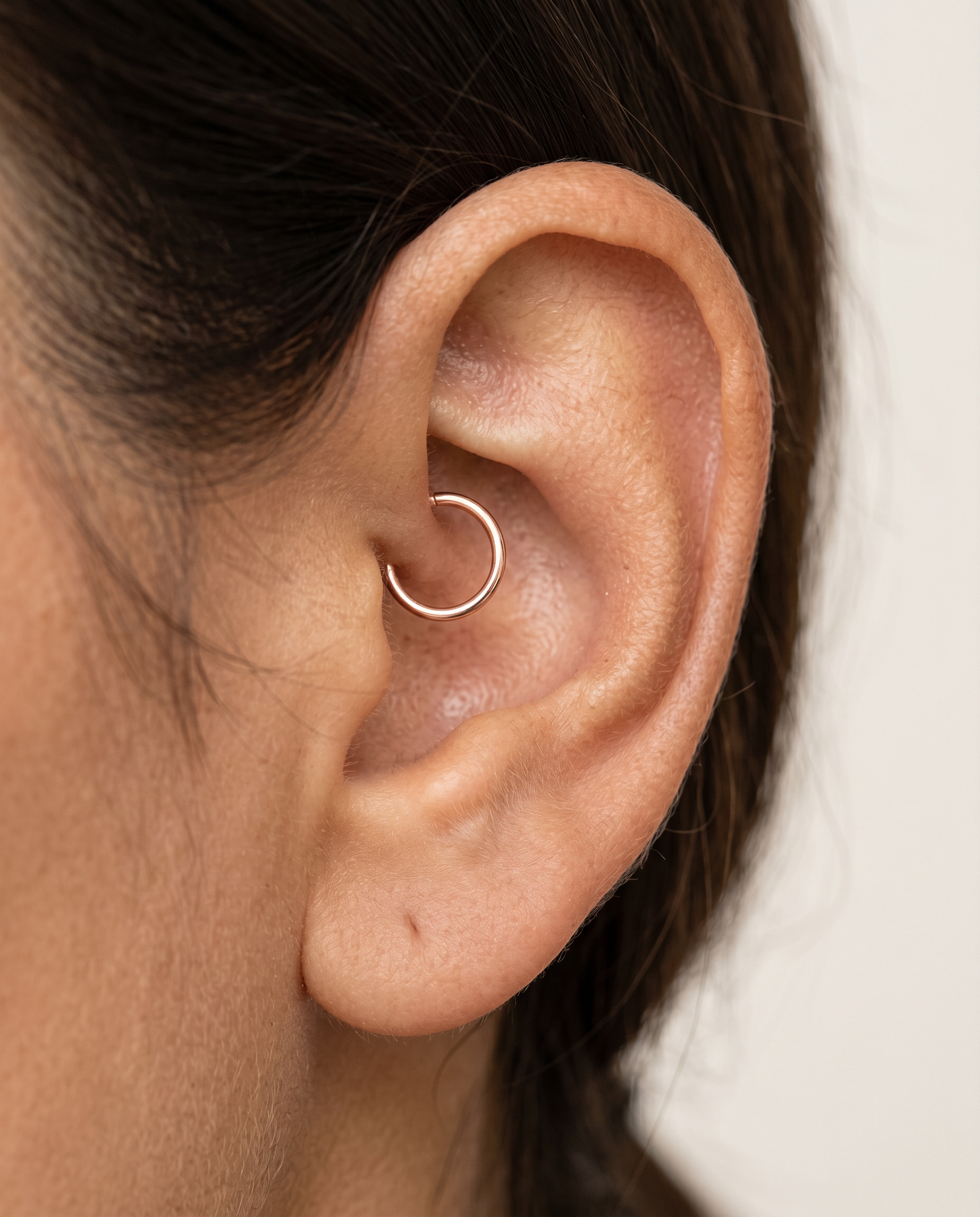 8.5mm Gold Seamless Hoop ,14k soild gold seamless ring for nostril ,daith and lobe , stepoy gold ring , yellow gold and rose gold color 