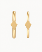Diamond 14ct Solid Gold Lobe Hoop Earring