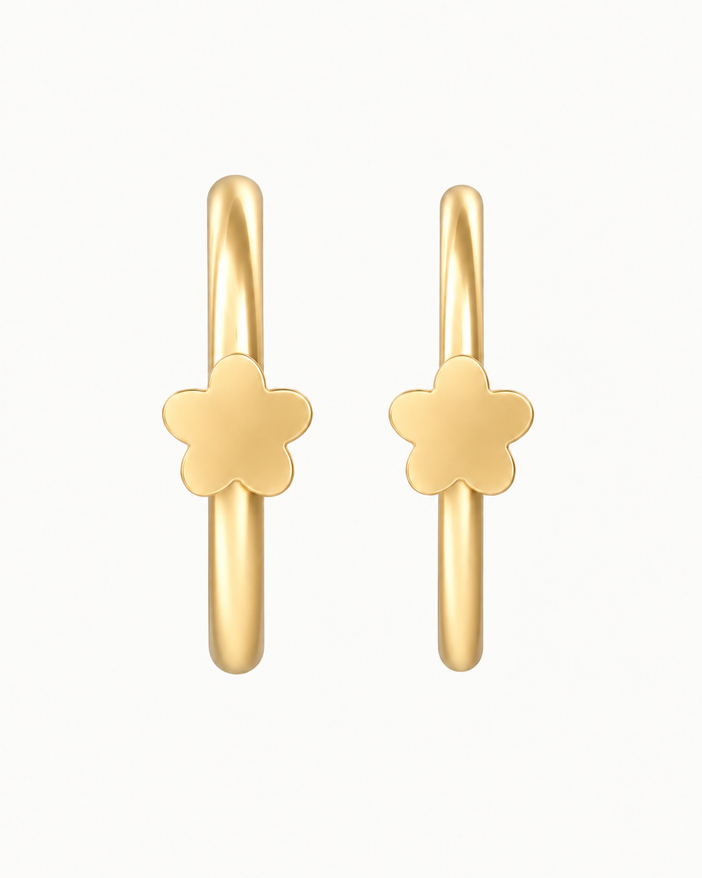 Flower 14ct Solid Gold Rook Hoop