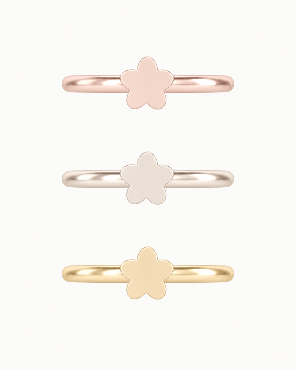Flower 14ct Solid Gold Helix Hoop