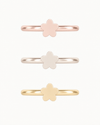 Flower 14ct Solid Gold Helix Hoop