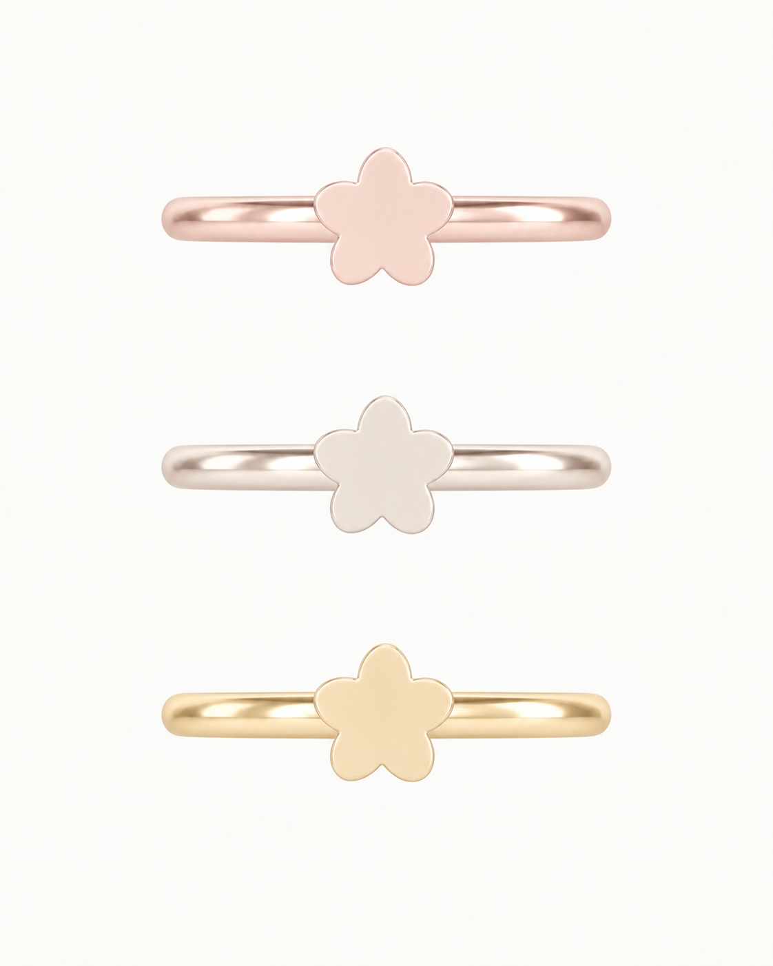 Flower 14ct Solid Gold Helix Hoop
