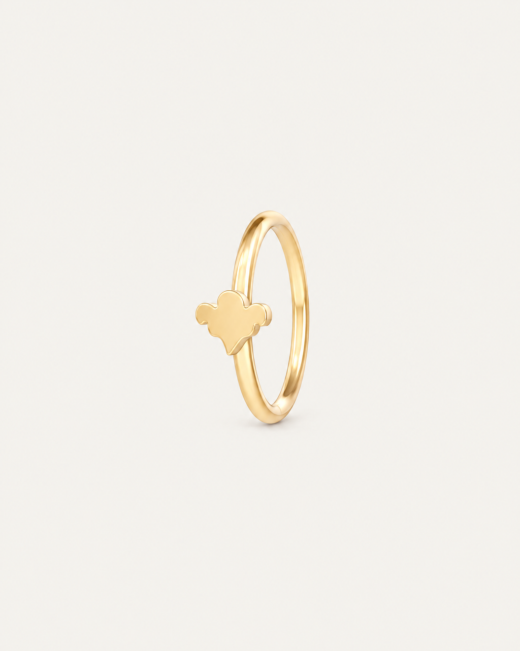 Ghost 14ct Solid Gold Lobe Hoop Earring