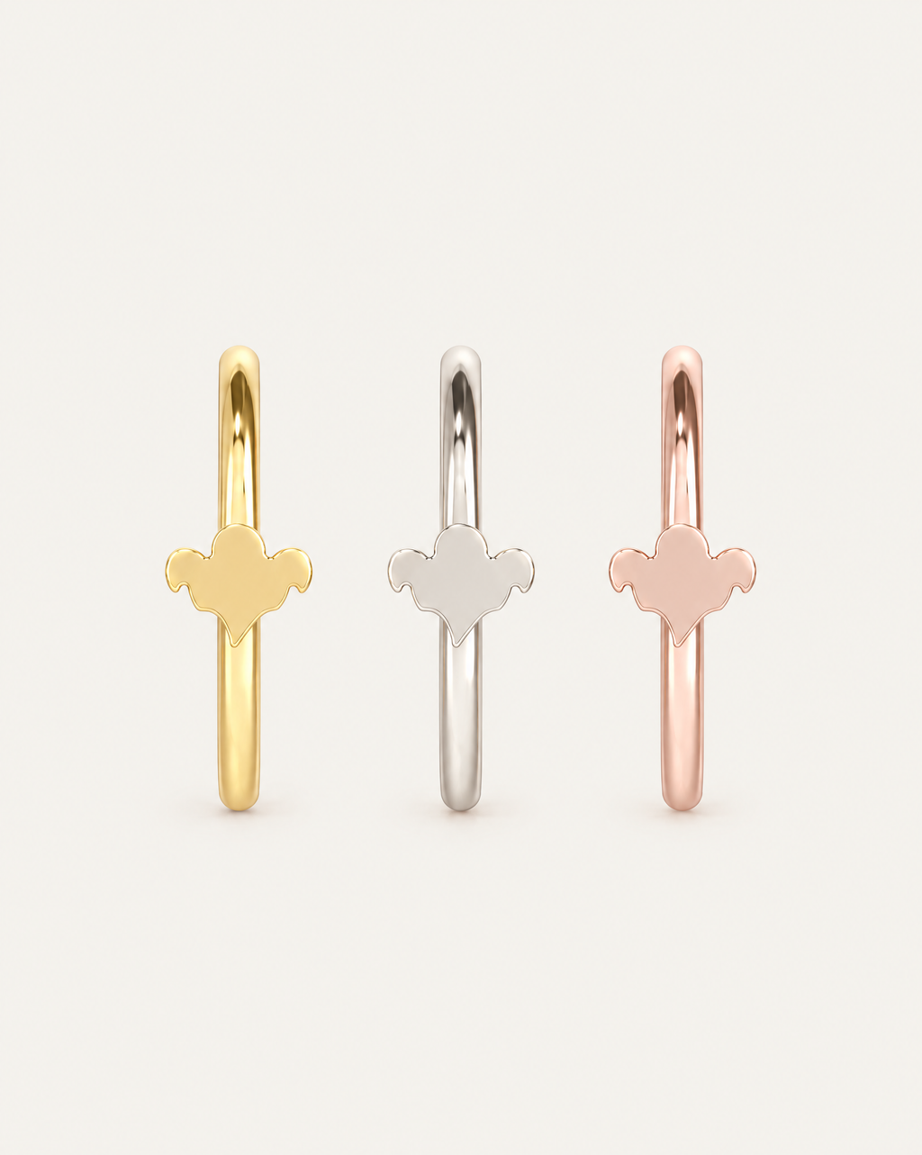 Ghost 14ct Solid Gold Rook Hoop
