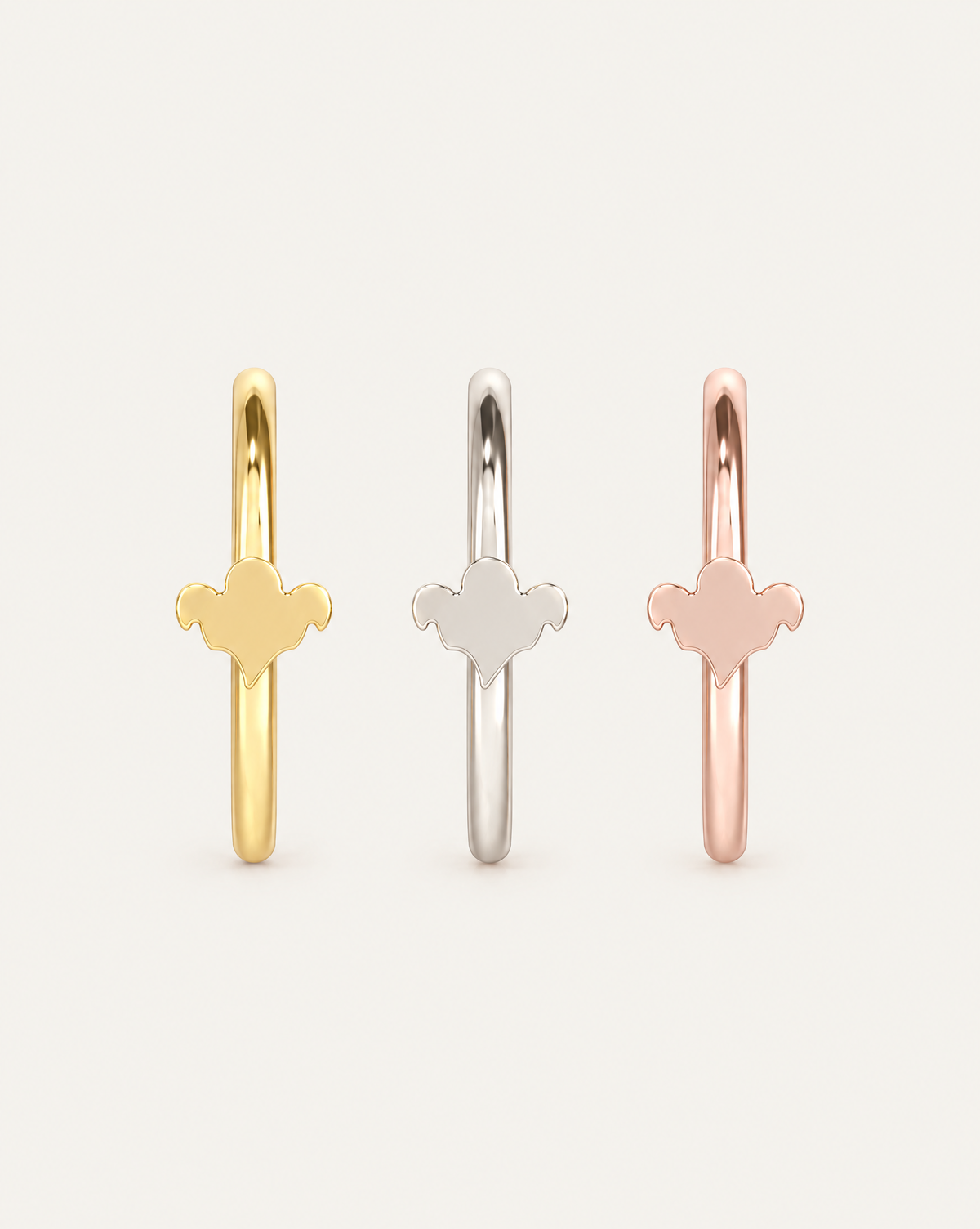 Ghost 14ct Solid Gold Rook Hoop