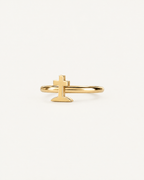 Graveyard Cross 14ct Solid Gold Helix Hoop