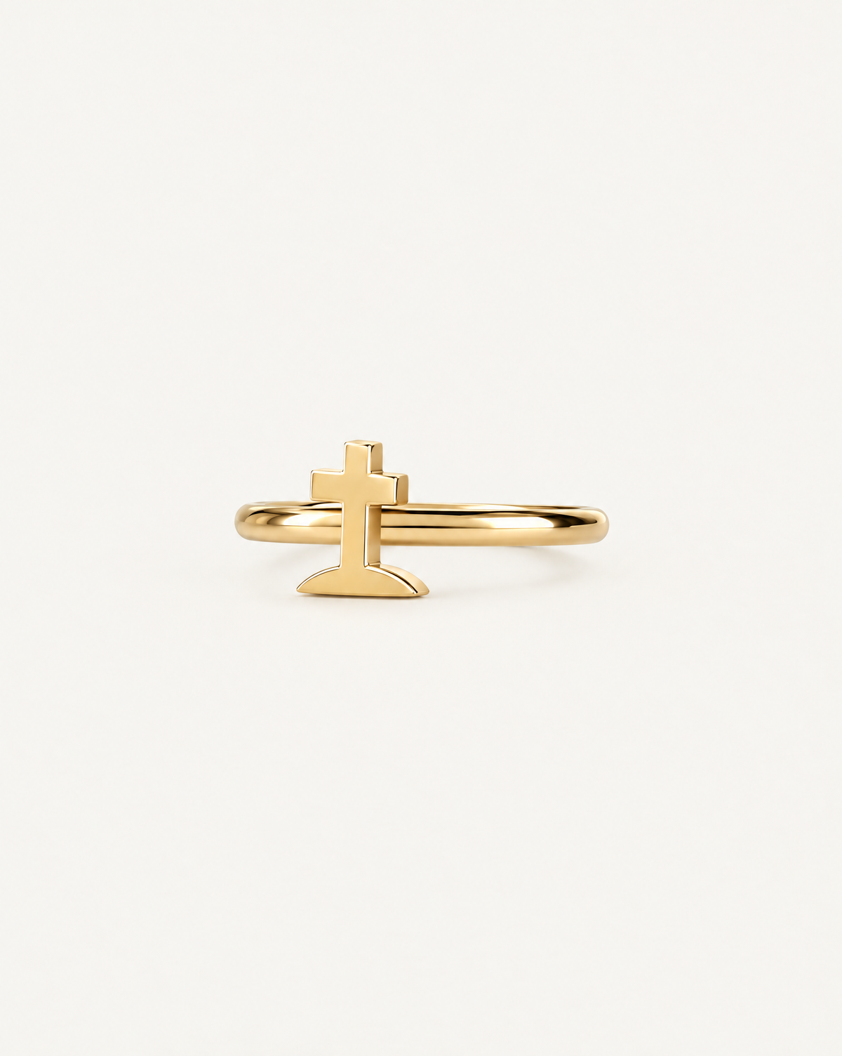 Graveyard Cross 14ct Solid Gold Helix Hoop