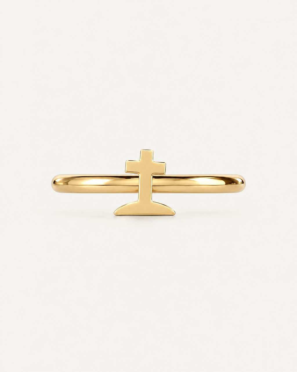 A graveyard-style cross gives the hoop a darker gothic reference that is distinct from the simpler cross design. Made for fully healed helix piercings, it keeps the profile compact for an upper-ear stack while leaving the motif clearly visible. Handmade to order in 14ct solid gold, it fits naturally with gothic, spooky and alternative styling rather than reading as a generic plain hoop.